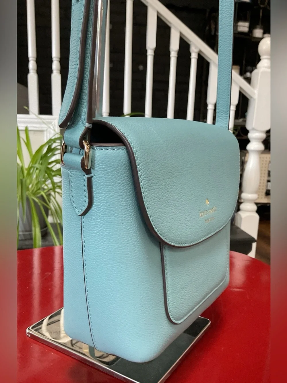 kate spade Light Blue Pebbled Leather Crossbody Bag NWOT